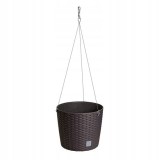 Ghiveci decorativ cu lant Prosperplast Rato Round, maro, 25.6x21.9 cm, rotund, plastic, gradina, interior/exterior, 8.9L
