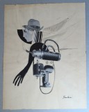 Jules Perahim "Personaj" colaj tehnica mixta