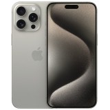 Telefon mobil, Apple iPhone 15 Pro Max, independent de card, 8 GB RAM, 512 GB, 5G, Titan natural