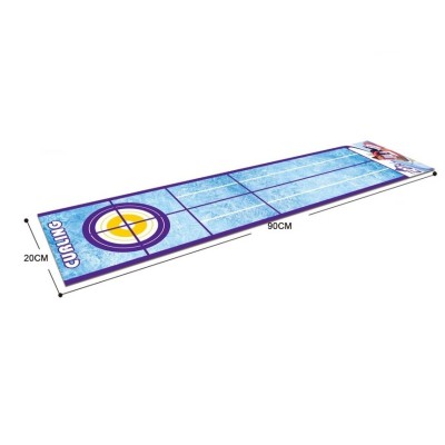 Joc Interactiv, Cyrax, Covor de Curling 90 x 20 cm, 1-4 Jucatori, +5 Ani, 6 Mingi Incluse, Albastru foto