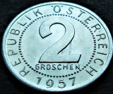 Moneda istorica 2 GROSCHEN - AUSTRIA, anul 1957 * cod 2306 A, Europa, Aluminiu