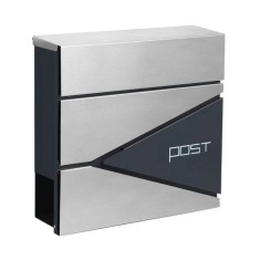Homepost cutie poștală &icirc;n aer liber cu suport pentru ziare blocabil gri-antracit