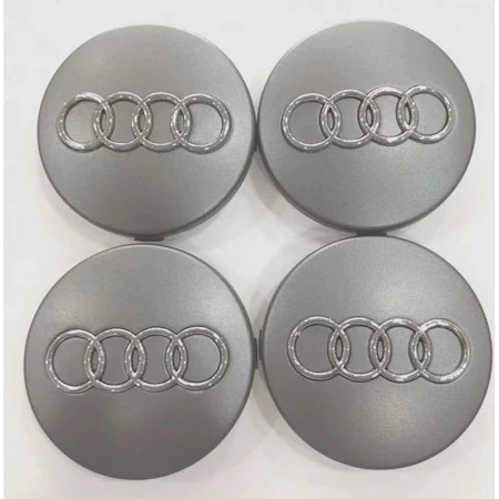 Set 4 capace roti 60mm gri compatibil jante aliaj Audi 5949096250362
