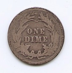 Statele Unite (SUA) 10 centi 1916 (Barber dime) Argint 2,5g/900 KM-113