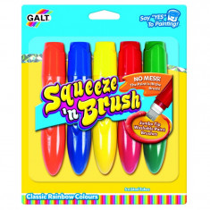 Set acuarele Squeeze'n Brush, 5 culori, varf stilou tip pensula, 3 ani+