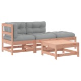 Set mobilier de gradina cu perne, 4 piese, lemn masiv douglas