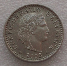 G5. ELVETIA 20 RAPPEN 2008, 4 g., Copper-Nickel, 21.05 mm ** foto