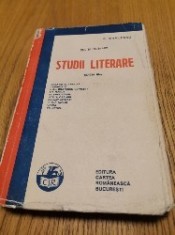 G. IBRAILEANU - Studii Literare - Editura Cartea Romaneasca, 1931, 232 p.; coperta originale