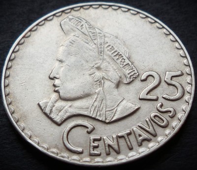 Moneda exotica 25 CENTAVOS - GUATEMALA, anul 1971 * cod 4360 foto