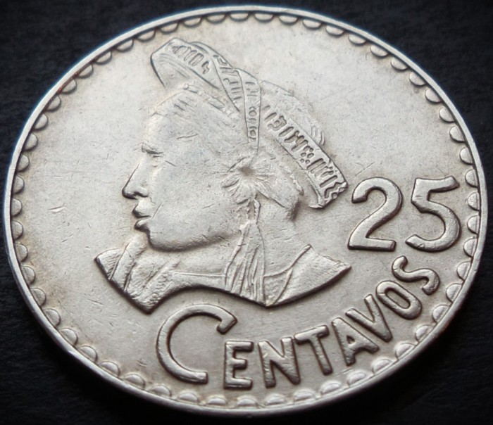 Moneda exotica 25 CENTAVOS - GUATEMALA, anul 1971 * cod 4360