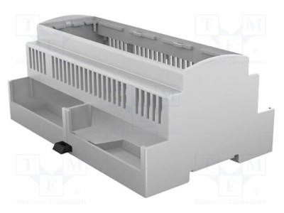 Carcasă ITALTRONIC pentru şină DIN, 90,5mm x 142,3mm x 62mm, gri foto