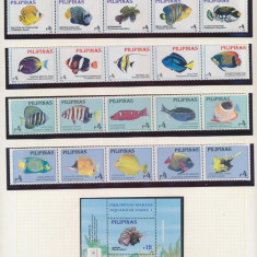 FILIPINE-pesti-Doua serii de timbre de cate 10+10 timbre si o colita conf scan