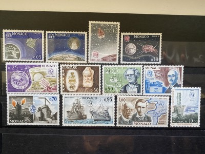 PC68 - Monaco 1965 Aniversare I.T.U. 100 ani, serie MNH, 12v foto