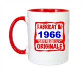 Cana maner rosu personalizata Fabricat in 1966 toate piesele sunt originale, INOVATIX&reg;. 330ml