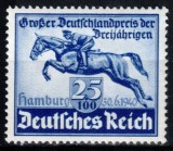 Germania Reich 1940, Mi #746, Cursa "Panglica Albastra", Hamburg, cai, calarie, MNH! Cota 26 &euro;!