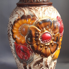 Vaza mare din ceramica germana, model deosebit - West Germany Scheurich