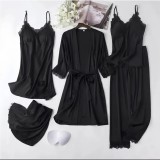 Cumpara ieftin Set Pijama De Dama 5 Piese Din Satin - ANI111