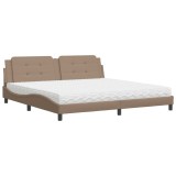 Cumpara ieftin Pat cu saltea, Zadar, cappuccino, 200x200 cm, piele ecologica