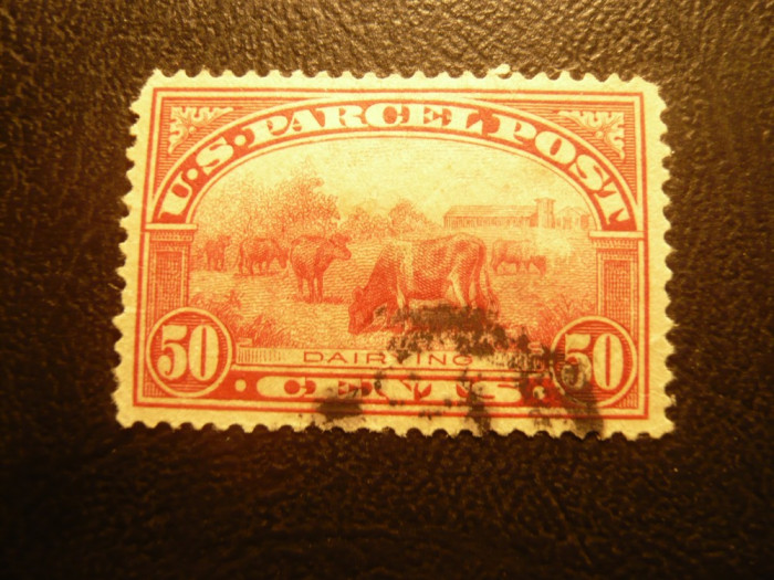 Timbru pt Colete SUA 1912-1913 -50C rosu stampilat