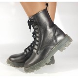 Ghete/Bocanci gri inchis piele naturala dama/dame/femei (cod SG02), 37 - 40