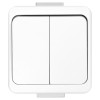 Intrerupator dublu Smart WNT-2S, aplicat, rama inclusa, alb