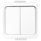 Intrerupator dublu Smart WNT-2S, aplicat, rama inclusa, alb
