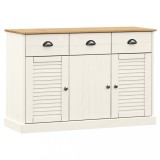 Cumpara ieftin Servanta cu sertare VIGO, alb, 113x40x75 cm, lemn masiv de pin