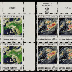 Natiunile Unite Vienna 1989-Serviciul meteorologic,blocuri,dant,MNH,Mi.92-93