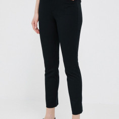 GAP pantaloni femei, culoarea negru, mulata, medium waist