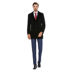 Palton barbati business slim negru B157 foto