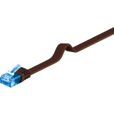 Cablu de retea RJ45 CAT 6A flat UTP 1m Maro inchis, Goobay 96315