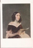 FA97 -Carte Postala- RUSIA - State Russian Museum - K.P. Bryullov, Portrait of opera singer Anna Yakovlevna Petrova , necirculata 1958
