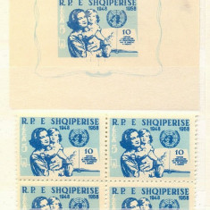 Albania 1959 Human rights 10 yrs of UNO - 4 sets+imperf.sheet MNH DA.123