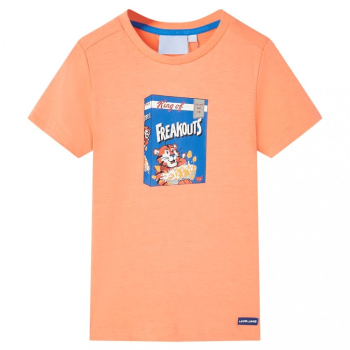 Tricou pentru copii cu m&acirc;neci scurte, portocaliu neon, 116
