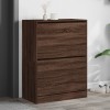 Dulap Pantofi vidaXL, 2 Sertare Rabatabile, Stejar Maro, 80x42x108cm, Pantofar Hol, Mobila Depozitare