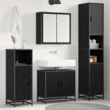 Cumpara ieftin Set de mobilier pentru baie 4 buc. Stejar Negru 65 x 33 x 60 cm