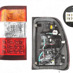 Stop spate lampa Toyota Land Cruiser (Fj100), 05.2005-11.2007, spate, Stanga, partea exterioara; LED; semnalizare portocalie; cu suport becuri; fara