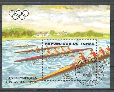 Tchad 1984 Sport, perf. sheet, used P.005 foto