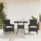 vidaXL Set mobilier de grădină cu perne 3 piese negru poliratan&amp;sticlă 3278703