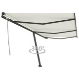 vidaXL Copertină autonomă retractabilă manual, crem, 600x350 cm