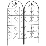 Outsunny Suport pentru plante agățătoare cu modele de păsări set de 2 spalieri de grădină pentru legume viță flori metal 50 x 120 cm negru | Aosom Rom