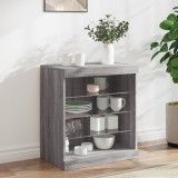 vidaXL Servantă cu lumini LED, gri sonoma, 60,5x37x67 cm