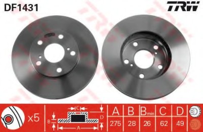 Disc frana LEXUS ES (MCV_, VZV_) (1996 - 2008) TRW DF1431 foto