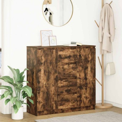 vidaXL Bufetă cu sertare Stejar afumat 100,5x35x98,5 cm Lemn prelucrat 3328457 foto