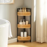 Raft Tervola 80x23x23cm mdf bambus negru/natur [en.casa] HausGarden Leisure, [en.casa]