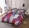 Lenjerie de pat pentru o persoana cu husa elastic pat si fata perna patrata, Methone, bumbac mercerizat, multicolor