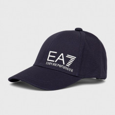 EA7 Emporio Armani șapcă culoarea albastru marin, cu imprimeu