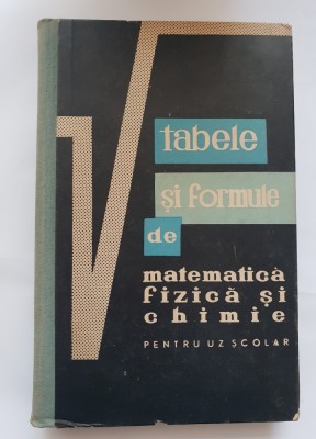 Tabele și formule de matematică, fizică și chimie pentru uz școlar - Gh. Călugărița, I. R&amp;icirc;peanu, C. Botezatu foto