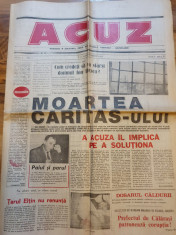 ziarul acuz anul 1,nr. 1 - din 8 - 15 noiembrie 1993-moartea caritas-ului foto