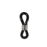 Prindere neagra pentru ochelari cu inel argintiu, capat pentru snur si lant ochelari, accesoriu fixare rame, 20 mm